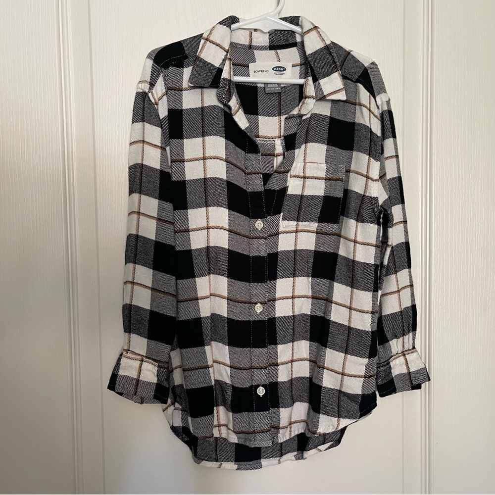 Old Navy Girls Boyfriend Flannel Shirt Size S (6/7)